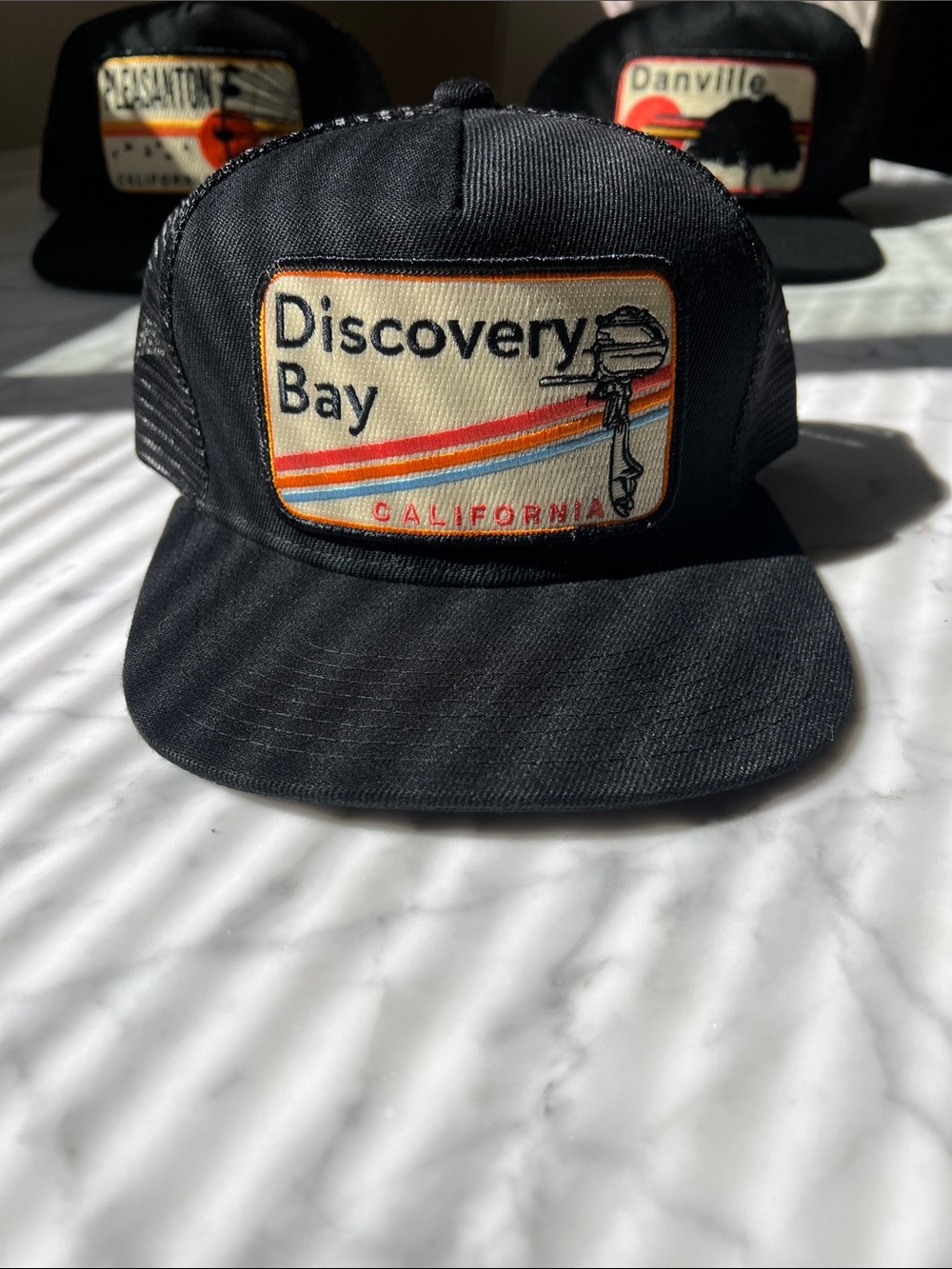 Bart Bridge Discovery Bay California Black Trucker Hat